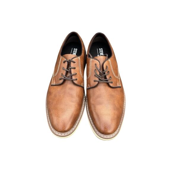 Steve Madden P-Jansen Cognac Brown Oxfords Dress Office Mens Shoes Size 9 NWB - Picture 2 of 6
